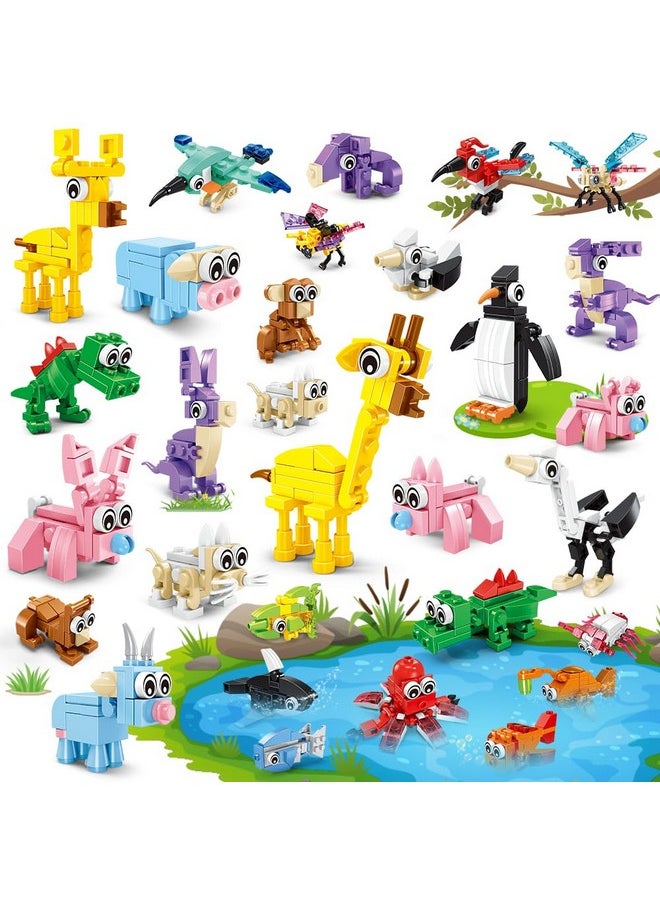 Hogokids 20 Packs Party Favors For Kids, 60 Kinds Of Mini Animals Toy Building Block Set For Classroom Prizes Goodie Bag Stuffers Christmas Valentines Easter Birthday Gift For Boys Girls Ages 6-12+  - Image 1