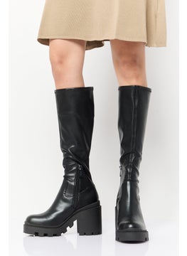 STEVE MADDEN Women Plain Knee-Length Boots, Black  - Image 1