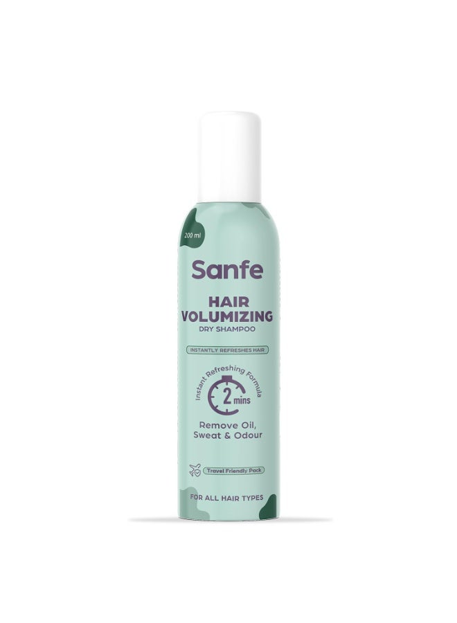 Sanfe Hair Volumizing Dry Shampoo - 200ml | Instantly refreshes & add volume | Leaves no residue, Absorbs Oil and Dirt, Hair Volumizer, Safe For Daily Use | For both men & women - Image 1