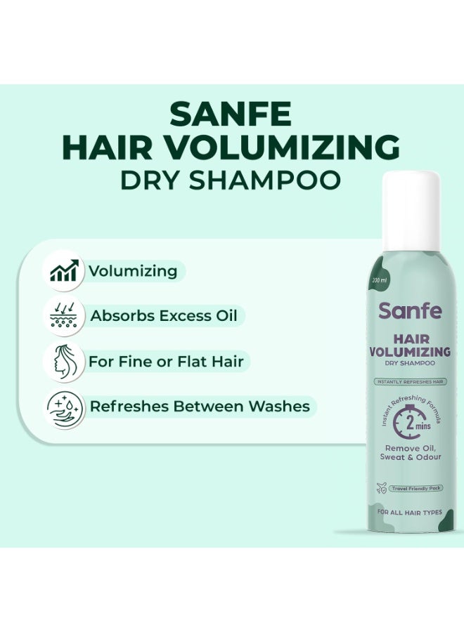 Sanfe Hair Volumizing Dry Shampoo - 200ml | Instantly refreshes & add volume | Leaves no residue, Absorbs Oil and Dirt, Hair Volumizer, Safe For Daily Use | For both men & women - Image 3