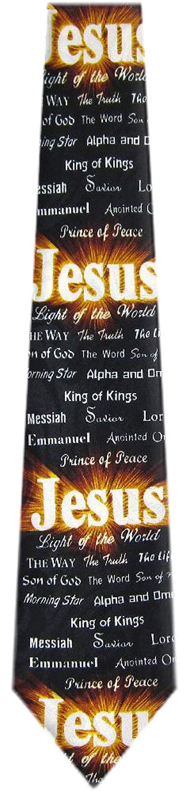 BUYYOURTIES CH-313 - Mens Novelty Christian Necktie - Black Brown - Image 5