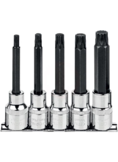5 Pc.1/2" XZN Socket Set/Long Type/Rail C28S-RX5L