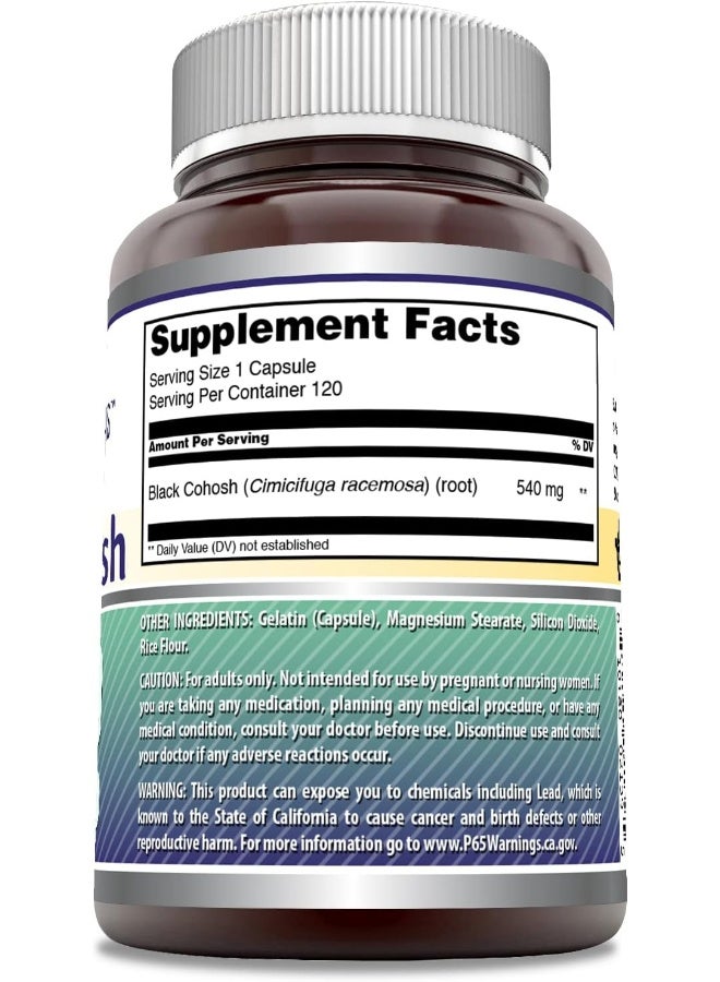 Amazing Nutrition Amazing Formulas Black Cohosh, 540mg Supplement with Pure Root Extract All Natural Support for Womens Health and Well-Being 120 Capsules - Image 3