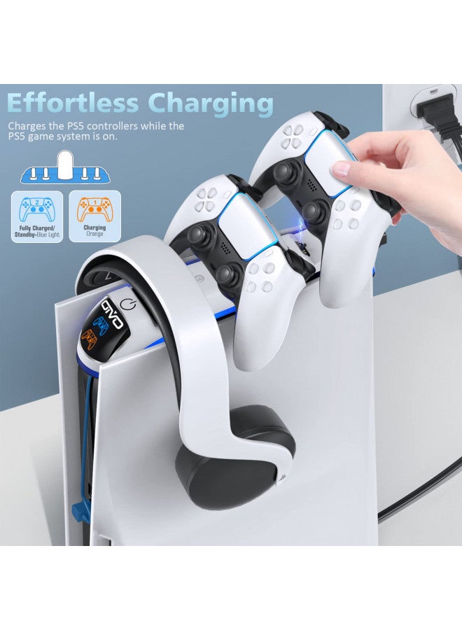 Oivo PS5 Controller Charger with Headset Holder, PS5 Controller Charging Station with Upgraded Touch Switch, OIVO Playstation 5 Charging Station with Fast Charging Cord, Playstation 5 Controller Charger - Image 4