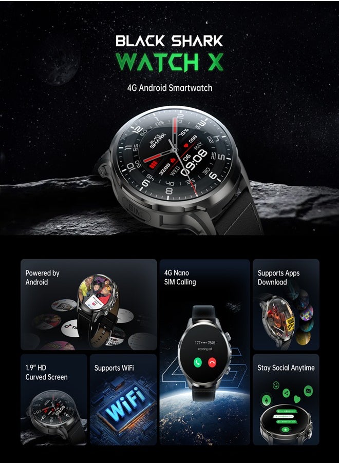 ساعة Black Shark Smart Watch X الذكية بشاشة IPS 1.9 IPS، بطارية تصل إلى 3 أيام، ذاكرة وصول عشوائي 3 جيجابايت، ذاكرة وصول عشوائي 32 جيجابايت، أوضاع رياضية ومراقبة الصحة، تدعم 4G LTE وواي فاي - أسود - pzsku/Z3968B892713814F45D4EZ/45/_/1733579119/95870ef6-8312-47b5-badc-89d992cc42d3