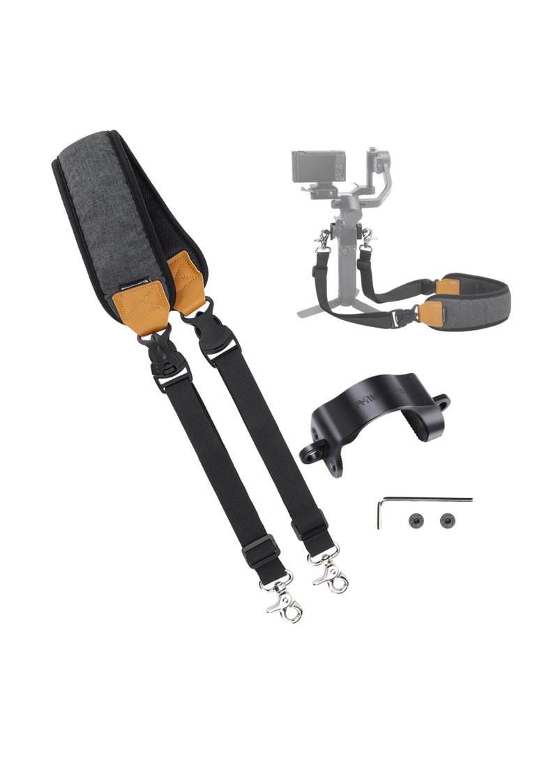 SOLARAE Neck Shoulder Strap for DJI RS 3 Mini Gimbal Lightweight Stabilizer for Canon/Sony/Panasonic/Nikon/Fujifilm Lanyard Accessories Cushion Shoulder Lanyard Dual Hook Adjustable - Image 1
