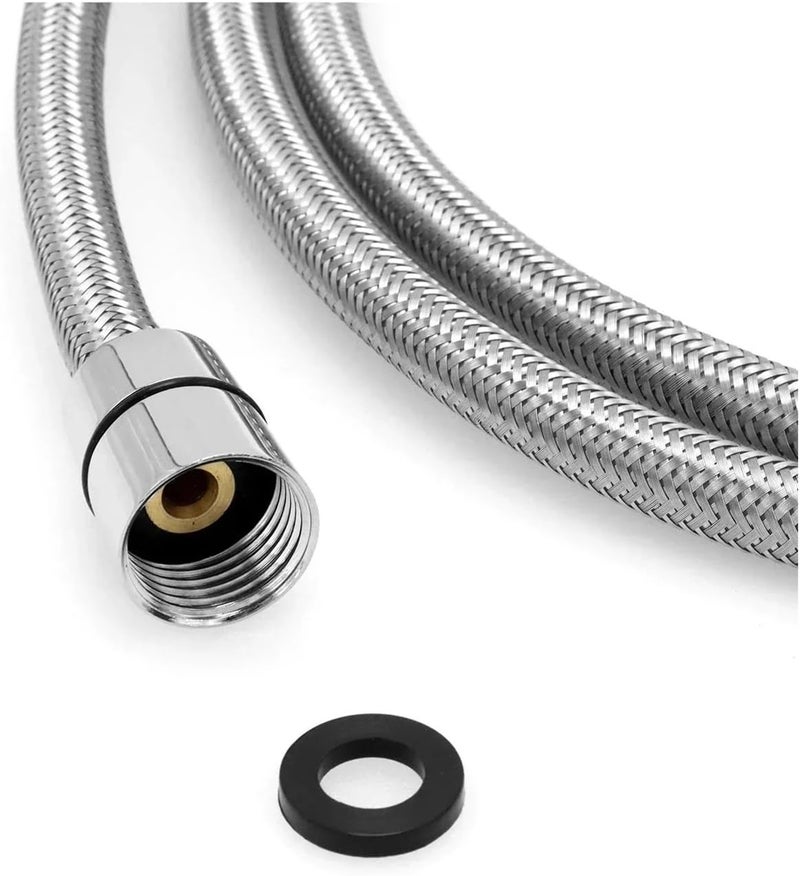 50/60/70/80/150 سم، F1/2، M10*1، خرطوم حنفية قابل للسحب، أنبوب من الفولاذ المقاوم للصدأ 304، إكسسوارات للحمام والمطبخ (150 سم) - Image 3