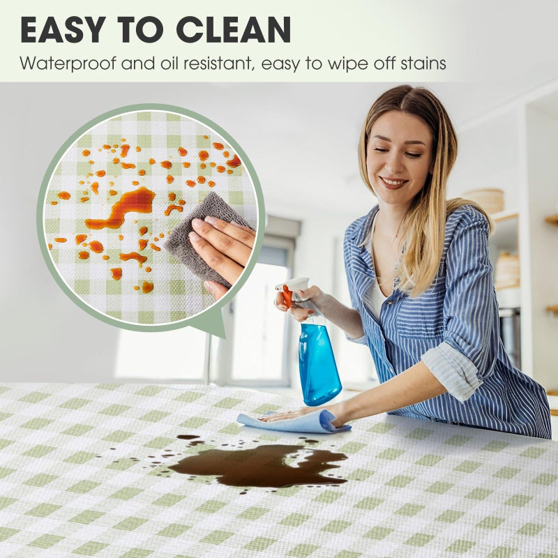 ALIUNI Drawer and Shelf Liner, Non-Slip Kitchen Cabinet Liners Non-Adhesive Thick Strong Grip Waterproof Washable Mats Protect Dresser Shelves Cupboard Bathroom Cabinets, Sage Green, 12 in X 10 FT - Image 3