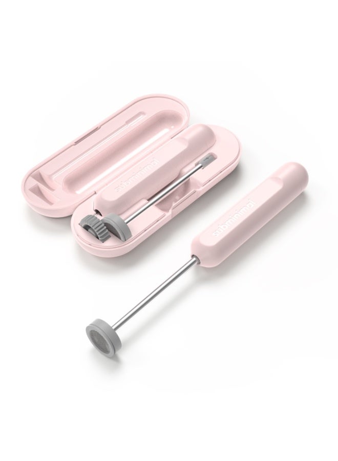 صبمينيمال جهاز NanoFoamer GO القابل لإعادة الشحن لرغوة الحليب، وردي، جهاز محمول عبر USB-C لتحضير الميكروفوم لفن اللاتيه والكابتشينو والفلات وايت والقهوة - Image 2