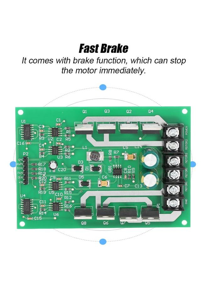 Thoraya - 15A Dual H-bridge DC Motor Driver Module Fast Brake Motor Driver Controller Board for Arduino - Image 1