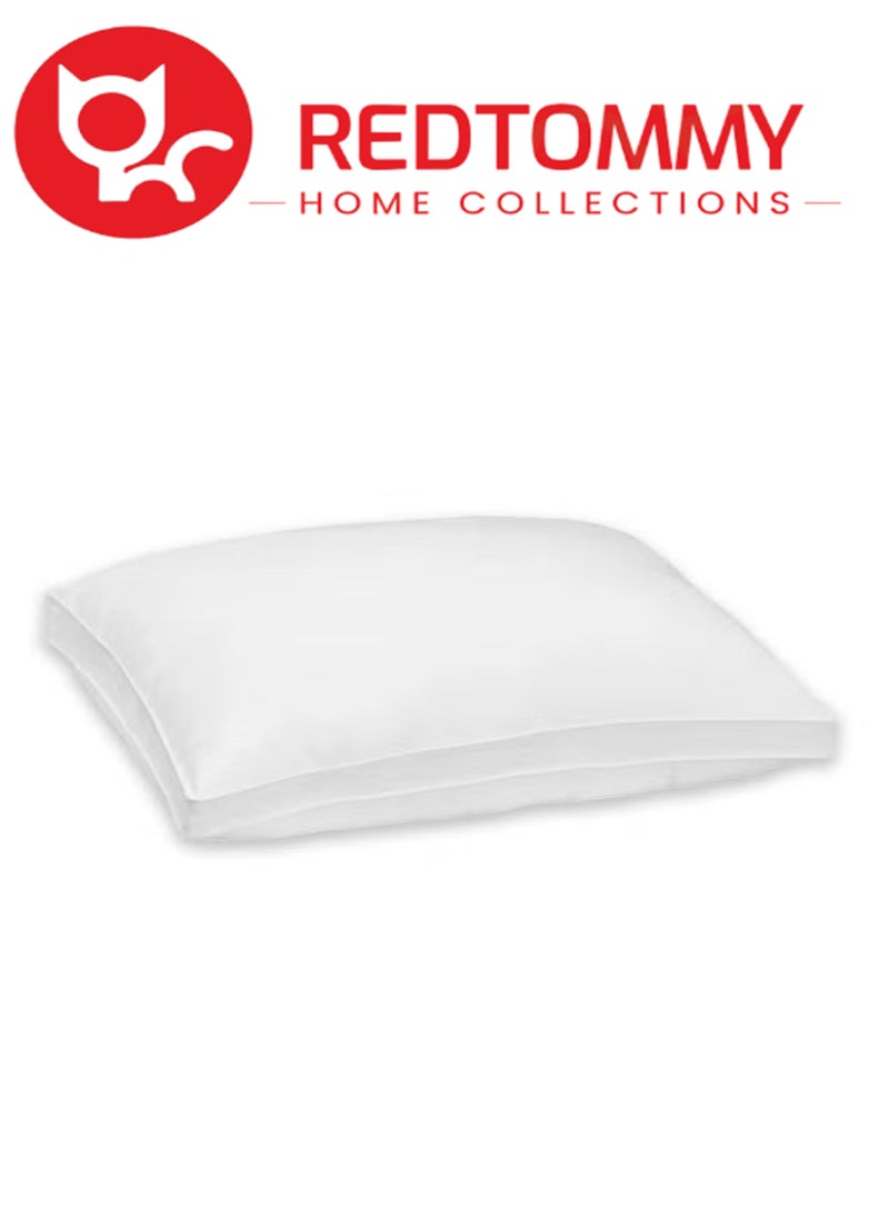 REDTOMMY Double Piping Pillow With White Line Cotton Bed Pillow Microfiber 50x70cm Made in Uae - Image 1