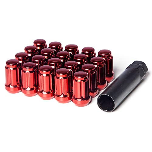 Circuit Performance Spline Drive Tuner Acorn Lug Nuts Red 12x1.5 Forged Steel (20pc + Tool) - Image 3