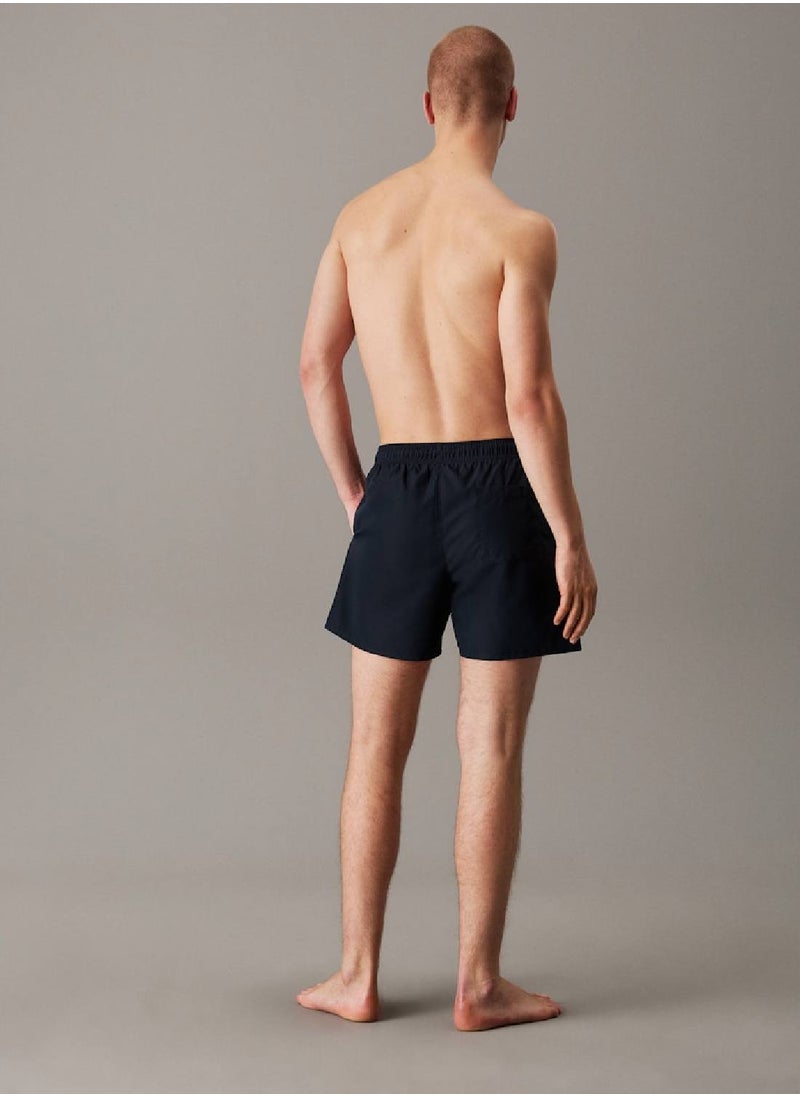 Calvin Klein Jeans Men's Medium Drawstring Swim Shorts - CK Monogram - Polyester, Blue  - Image 3