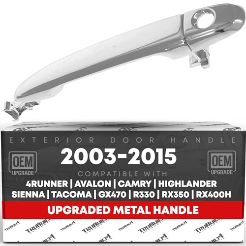 T1A Exterior Front Driver or Passenger Door Handle Upgraded Metal Compatible with 0515 Toyota Tacoma 0509 4Runner 0711 Camry 0309 Lexus GX470 All Chrome wKeyhole OEM 6921058010 FDH01029 - Image 1