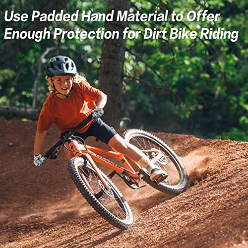 FINGER TEN Kids Cycling Gloves Padded Boy Girl Youth, Outdoor Sport Road Mountain Bike 1 Pair, Gel Padding Bicycle Half Finger Pair (Green, Small) - Image 4