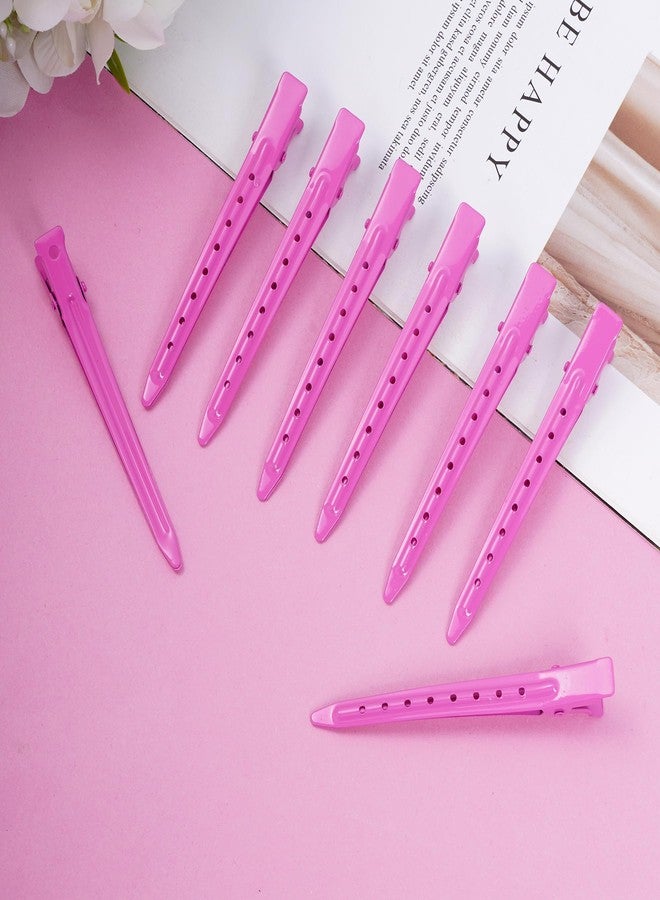 Bantoye 24 Packs Duck Bill Clips, Bantoye 3.35 Inches Rustproof Metal Alligator Curl Clips with Holes for Hair Styling, Hair Coloring, Rose Red - Image 5