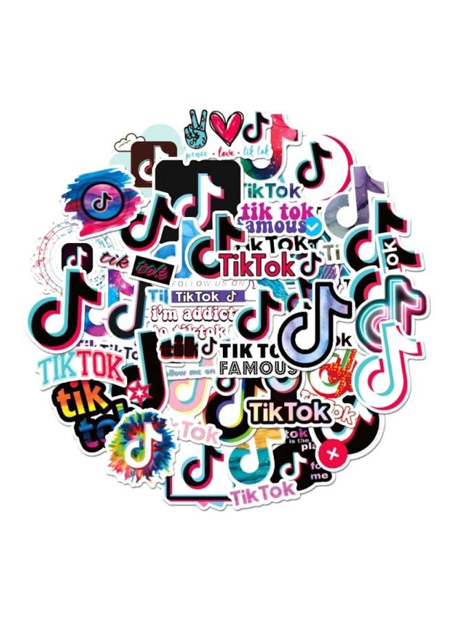 50-Piece Waterproof Self Adhesive Cool Vinyl Decal Graffiti Sticker Set, Cool Waterproof Vinyl Sticker Set - Image 1