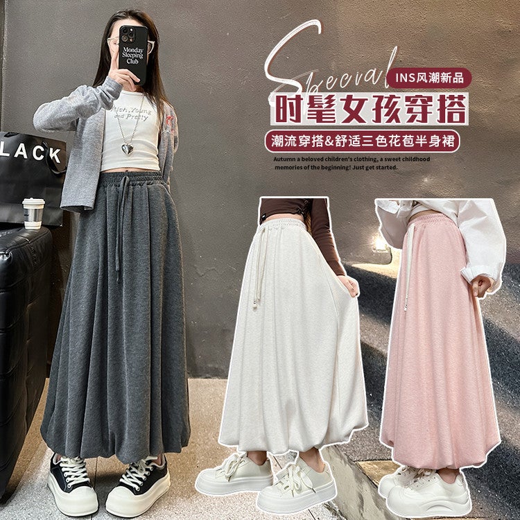 Girl'S Flower Bud Skirt Style Western Style Flower Bud Glutinous Rice Skirt Three Color Flower Bud Loose Skirt - Image 2