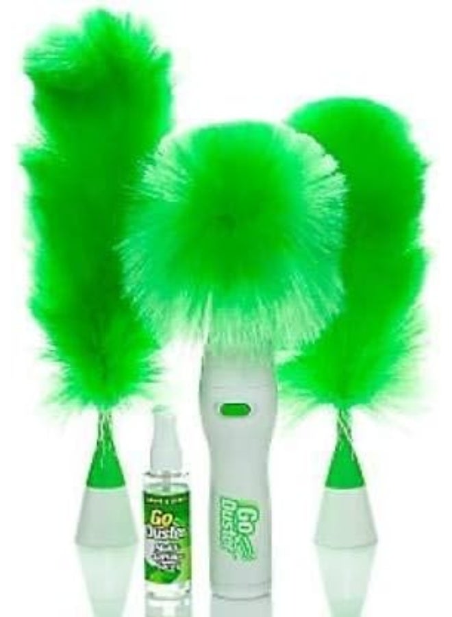 Veecap Creation Hand-Held, Sward Go Dust Electric Feather Spin Motorised Cleaning Brush Set Home Duster Feather Dust Cleaner Brush for Home, Office, Car - Image 2