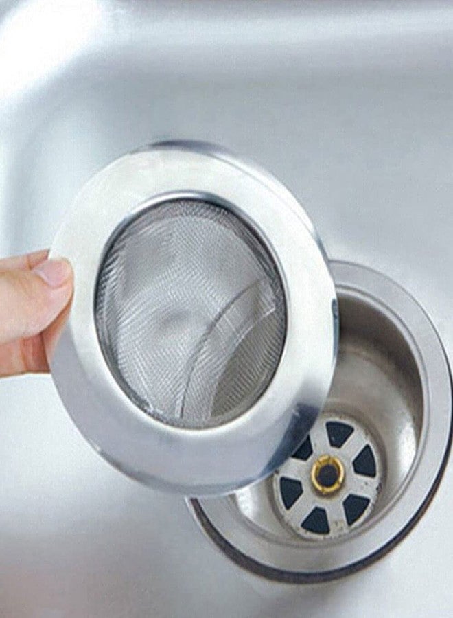 MLD Stainless Steel Mesh Sink Strainer Trap Bath Hair Drain Hole Metal Flume Filter Bathtub Wash Basin Sundries Filter (Inner Ring Size- 4 CM, Material-Stainless Steel) - Image 1
