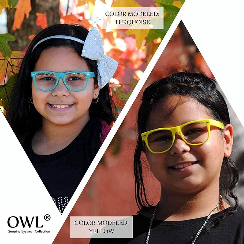 OWL Kids Clear Lens Glasses UV Protection for Children, Colorful Frames Fun Pretend Play Eyewear Non Prescription - Image 4