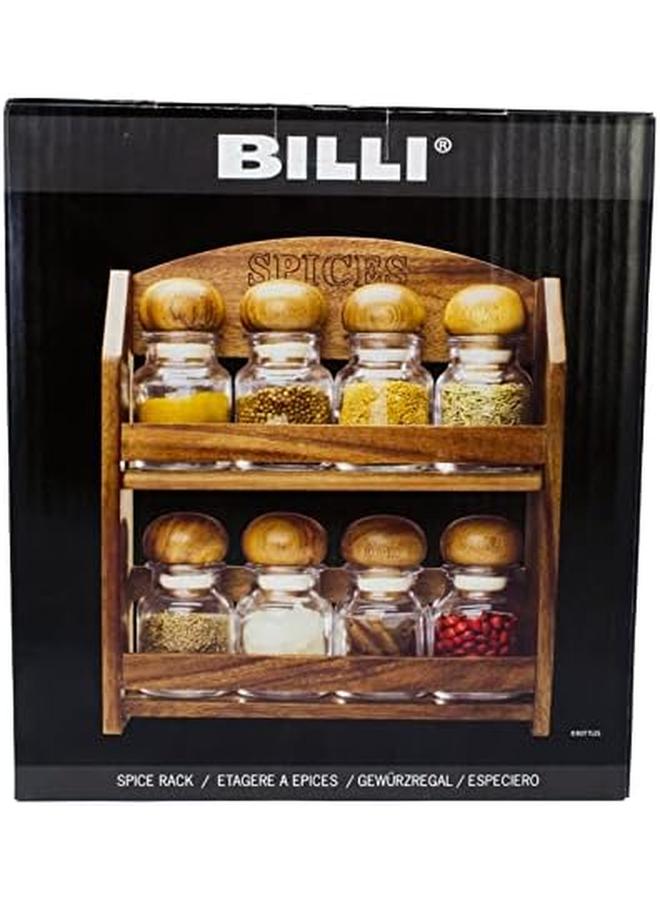 BILLI Spice Bottles With Rack 8 Pieces Brown Clear Aca 212 8 - Image 3