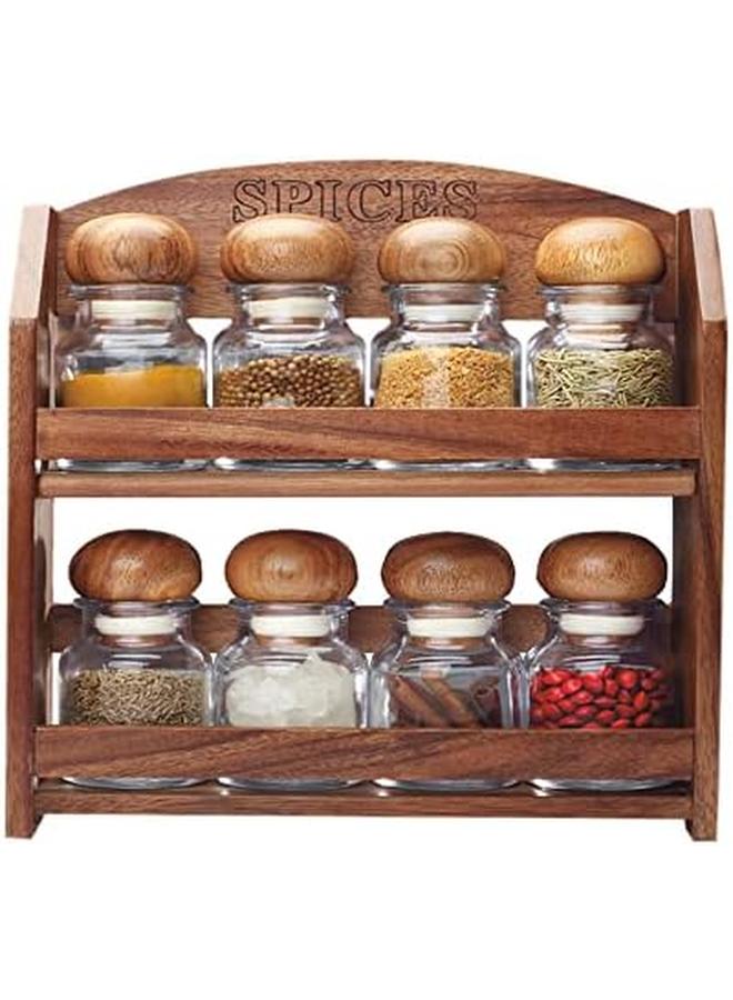 BILLI Spice Bottles With Rack 8 Pieces Brown Clear Aca 212 8 - Image 2