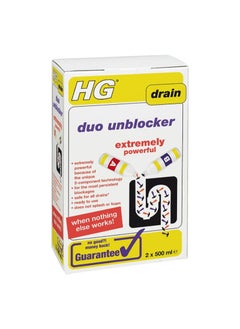 HG HG Drain Duo Unblocker Pack of 2 x 500ml 