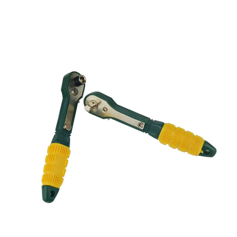 Yellow-Green Mini Quick Ratchet Wrench 1/4in Drive 6.35mm Bit Socket Wrench - Image 4