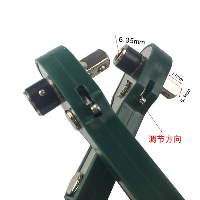 Yellow-Green Mini Quick Ratchet Wrench 1/4in Drive 6.35mm Bit Socket Wrench - Image 2