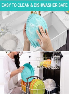 Generic Air Fryer Silicone Liners, 4 Pack Air Fryer Silicone Pot Reusable Air Fryer Silicone Basket Easy Cleaning Air fryers Silicone Pot for Oven Microwave Accessories(Pink Gray Red Blue)  - Image 5