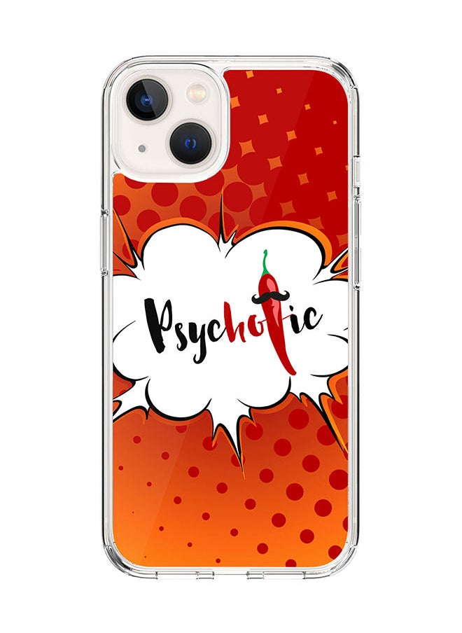 Stylizedd Classic Clear Case for Apple iPhone 14 Hybrid Soft Case Flexible Edges Anti Drop TPU PC Gel Thin Transparent Cover [ Designed for Apple iPhone 14 ] - Psychotic Full Print  - Image 1
