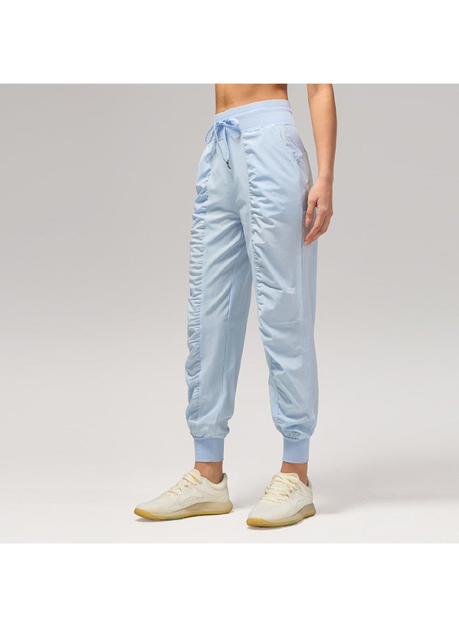 Drawstring Pleated Sports Pants Women's Summer Quick-drying Running Fitness Casual Pants Lightweight Straight Pants