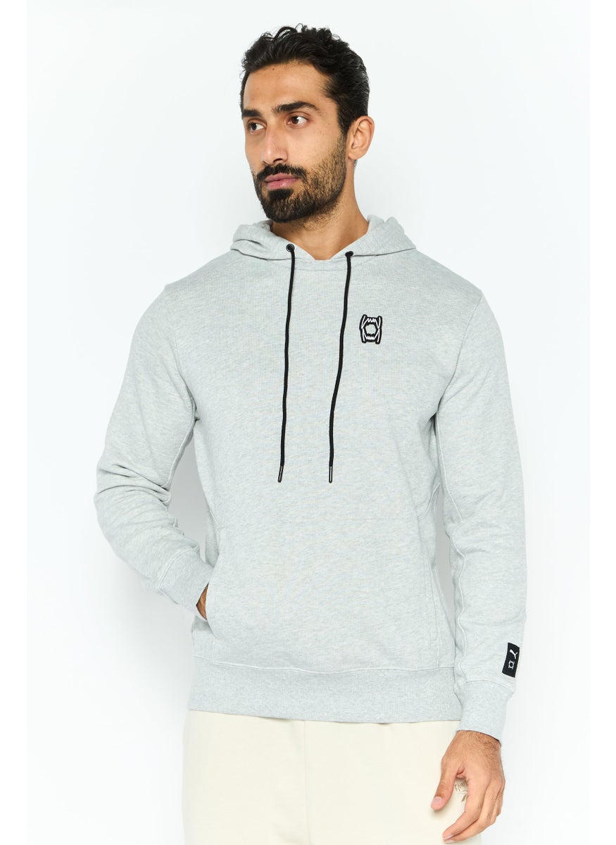 PUMA Men Sportswear Fit Long Sleeve Outdoor Hooded Sweatshirt, Grey  - Image 1