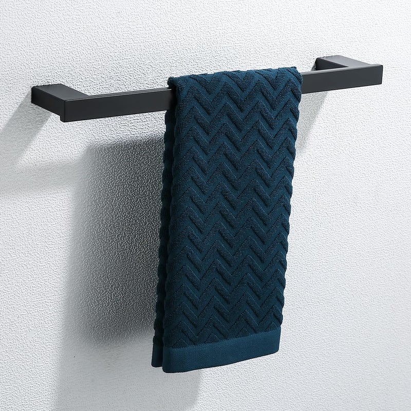 RANDOM 18 inch Matte Black Towel Bar Bathroom Hardware Accessories Bathroom Kitchen SUS 304 Stainless Steel Hand Towel Holder Modern Style WallMounted Black Towel Rack96009218MB