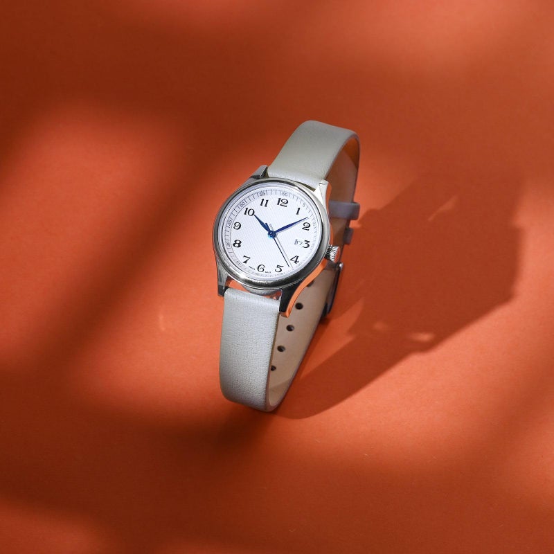 WOCCI 14mm Lug Width, Elegant Watch Band, Genuine Leather Replacement Strap with Silver Buckle (Gray) - Image 2