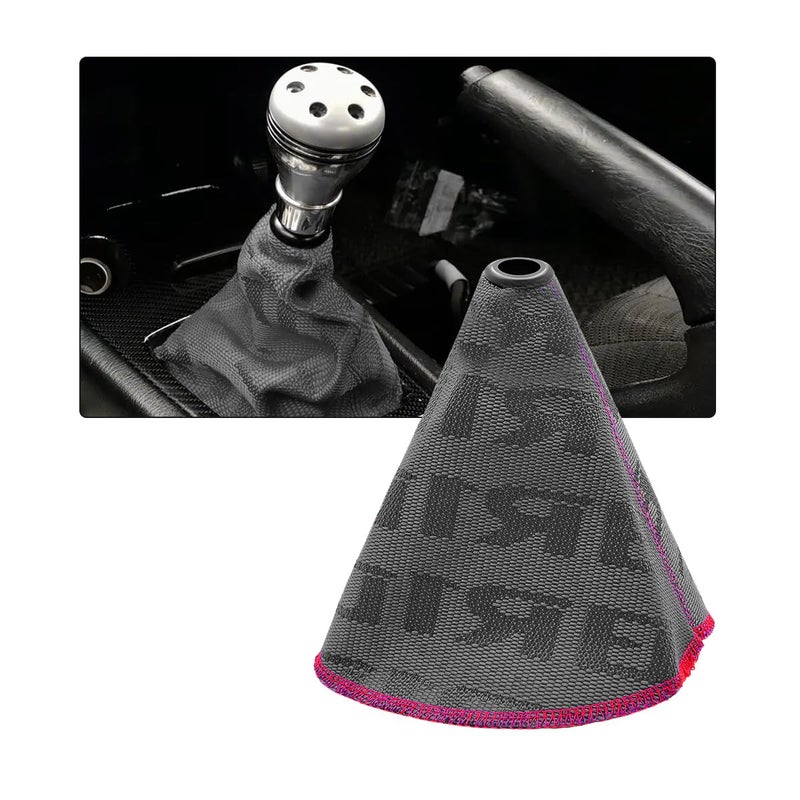 SHMZK Car Shift Boot Cover Fabric Shifter Lever Knob Boot Dustproof Cover with Stitch Manual Automatic Speed Shifter Boots Gear Gaiter for Most Vehicles Car Accessories Gray - Image 3