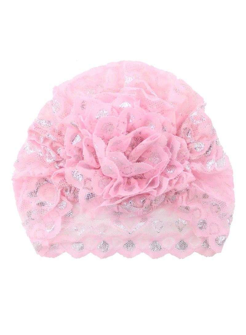 Loquat Women's Shiny Lace Hijab Inner Cap Pink  - Image 3