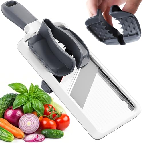 NACOLUS Mandoline Slicer for Kitchen, Adjustable Vegetable Slicer with Food Holder,Handheld Potato Slicer, Simple&Handy veggie slicer vegetable cutter - Image 1
