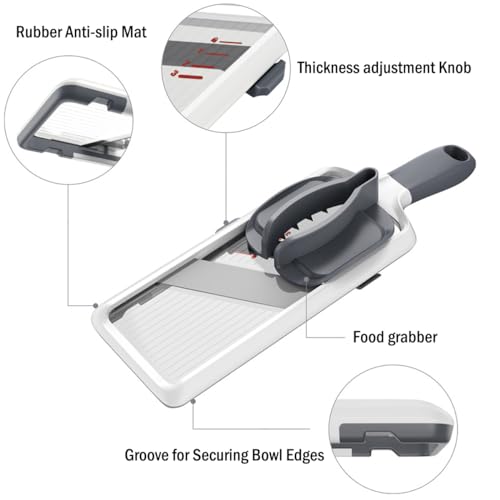 NACOLUS Mandoline Slicer for Kitchen, Adjustable Vegetable Slicer with Food Holder,Handheld Potato Slicer, Simple&Handy veggie slicer vegetable cutter - Image 3
