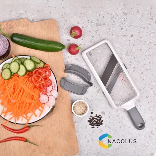 NACOLUS Mandoline Slicer for Kitchen, Adjustable Vegetable Slicer with Food Holder,Handheld Potato Slicer, Simple&Handy veggie slicer vegetable cutter - Image 5