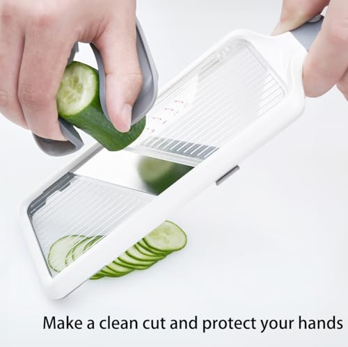 NACOLUS Mandoline Slicer for Kitchen, Adjustable Vegetable Slicer with Food Holder,Handheld Potato Slicer, Simple&Handy veggie slicer vegetable cutter - Image 2
