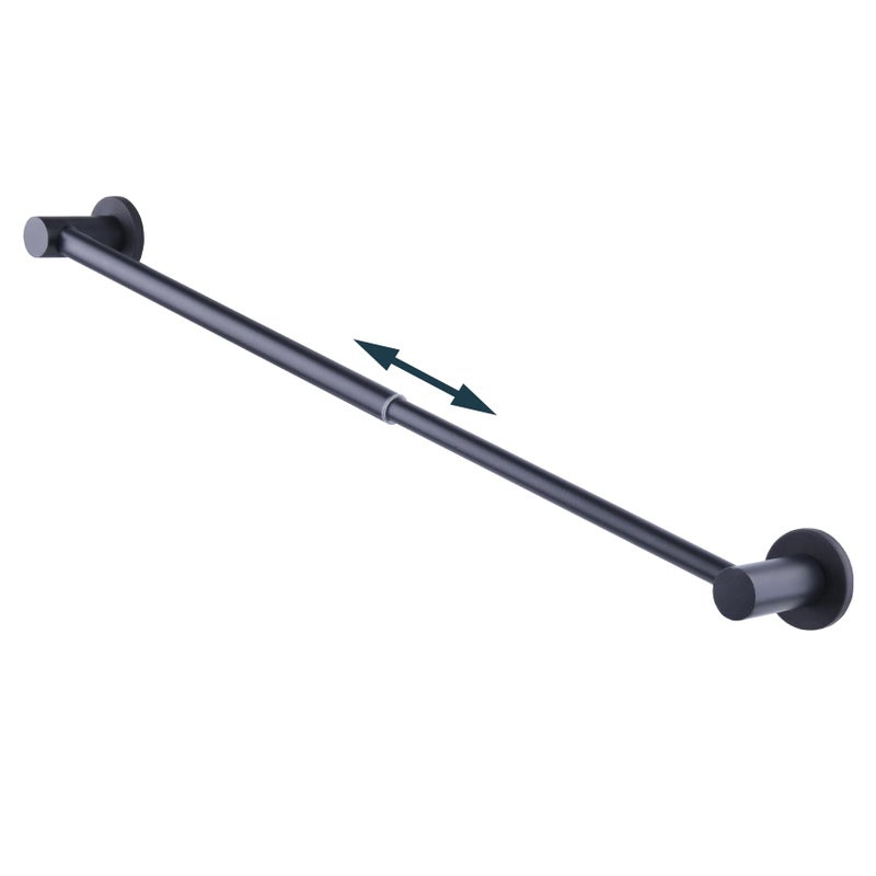 JAZBREY 10-18 inches Adjustable Magnetic Towel Bar for Refrigerator, Magnetic Rod for Chart Whiteboard, Magnet Towel Holder Towel Hook Hanger for Kitchen Dishwasher, Laundry Washer, Black, Pack of 1 - Image 1