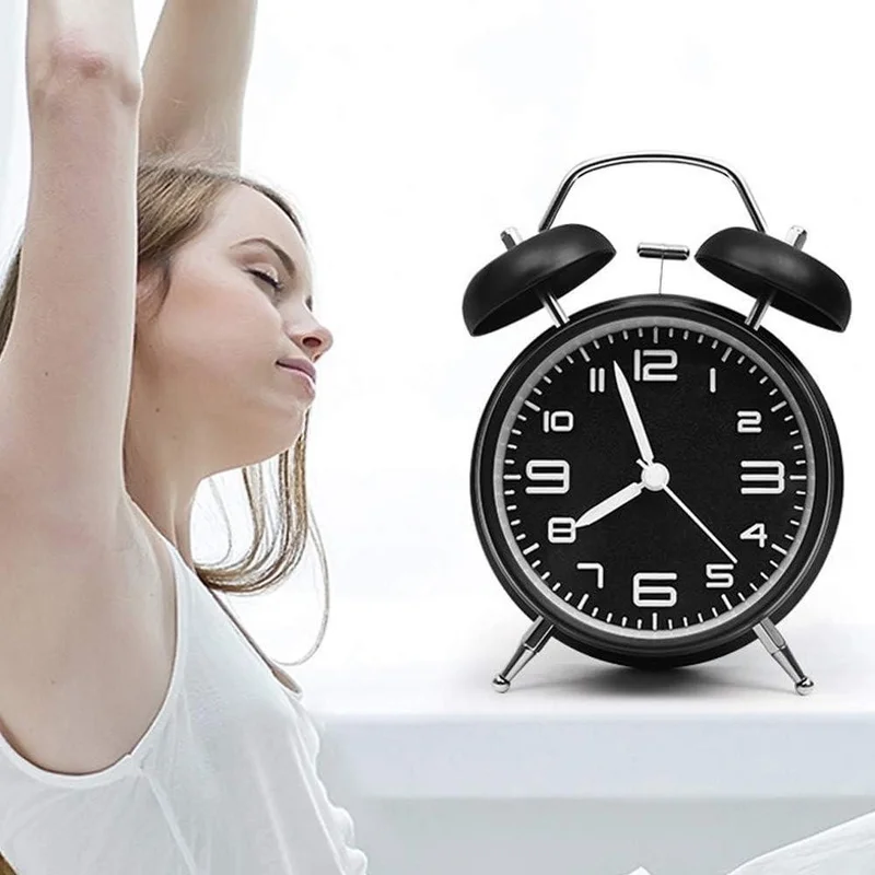 Valkyrie Silent Flows 16CM Alarm Table Alarm Clock with Seconds Loud Ringtone Large Size Black