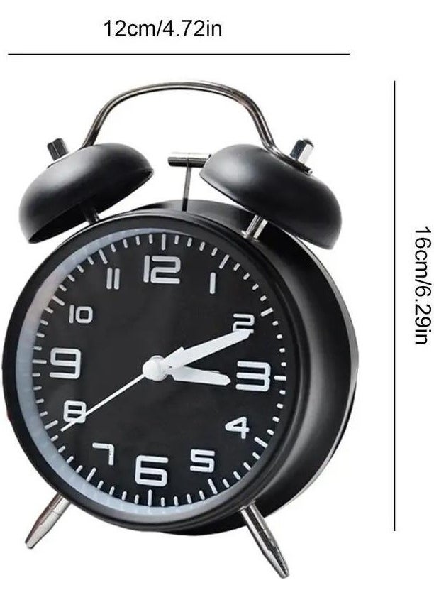 Valkyrie - Silent Flows 16CM Alarm Table Alarm Clock with Seconds Loud Ringtone Large Size Black - Image 1