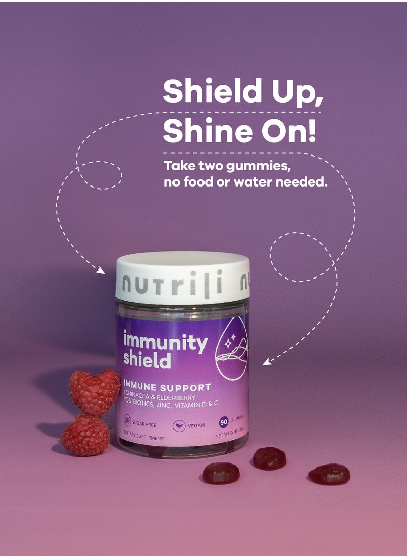 nutrili Immunity Shield Sugar Free Probiotics Gummies 150g, Immune Support, Zinc, Vitamin D3, Vitamin C, Postbiotics, Elderberry, Echinacea And Rhodiola - 60 Gummies  - Image 5