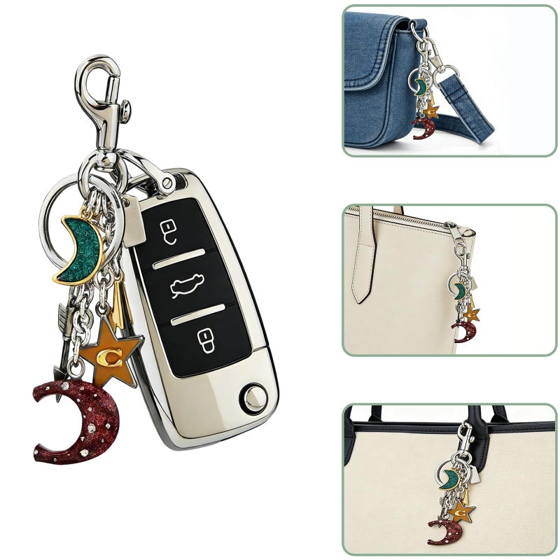 LSBDJDL Star Moon Alphabet Keychain, Cute Bag Charm, Purse Accessories for Women - Image 5