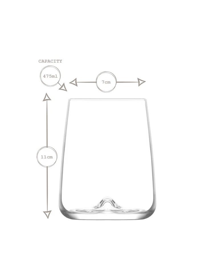 LAV 6 Pieces Terra Tumbler Set 475 Ml - Clear - Image 2