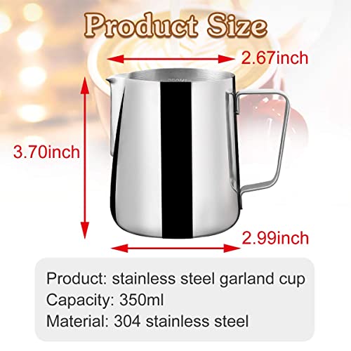 3D CREATIONS 900 MLStainless Steel Milk Frothing Pitcher Milk Coffee Cappuccinos Milk Latte Art Jug Cup Frothing espresso Steamer - Image 2