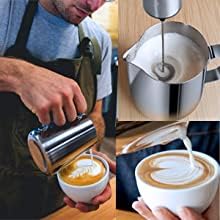3D CREATIONS 900 MLStainless Steel Milk Frothing Pitcher Milk Coffee Cappuccinos Milk Latte Art Jug Cup Frothing espresso Steamer - Image 5